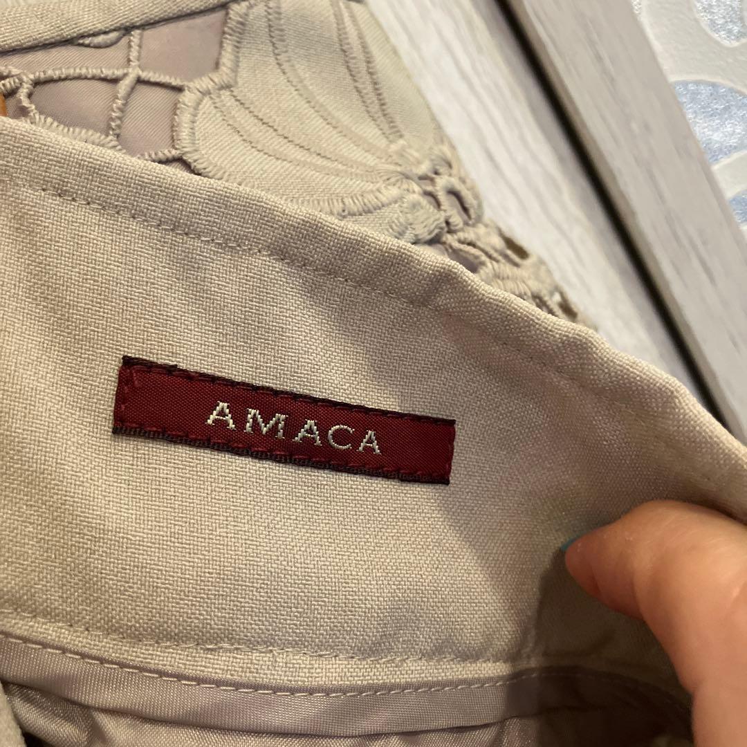 AMACA❣️アマカカットワークスカート 38サイズ❣️ページュ❣️百貨店購入品
