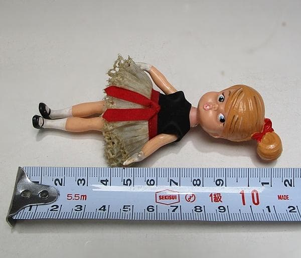 a0127-42女の子 少女 人形 フィギュア ヴィンテージ レトロ　当時物