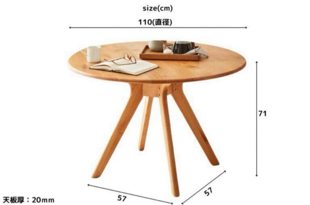 ダイニングテーブル　110㎝　円形　アルダー　無垢　北欧　可愛い