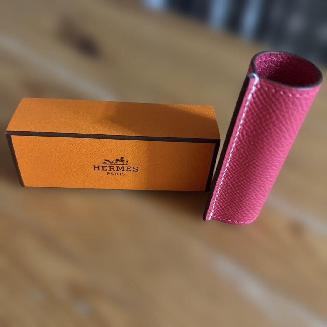 HERMES Hロゴ タオルハンカチ（ピンク） ギフトボックス入り HERMES