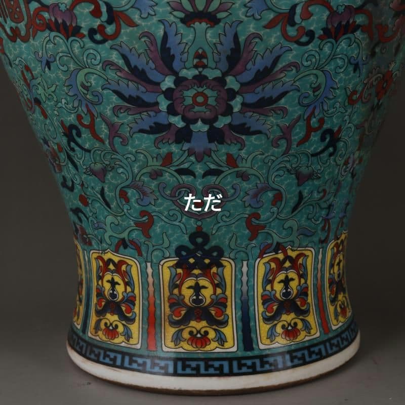 清乾隆琺瑯彩纏枝福寿紋将軍壺 景徳鎮 陶磁器 装飾品