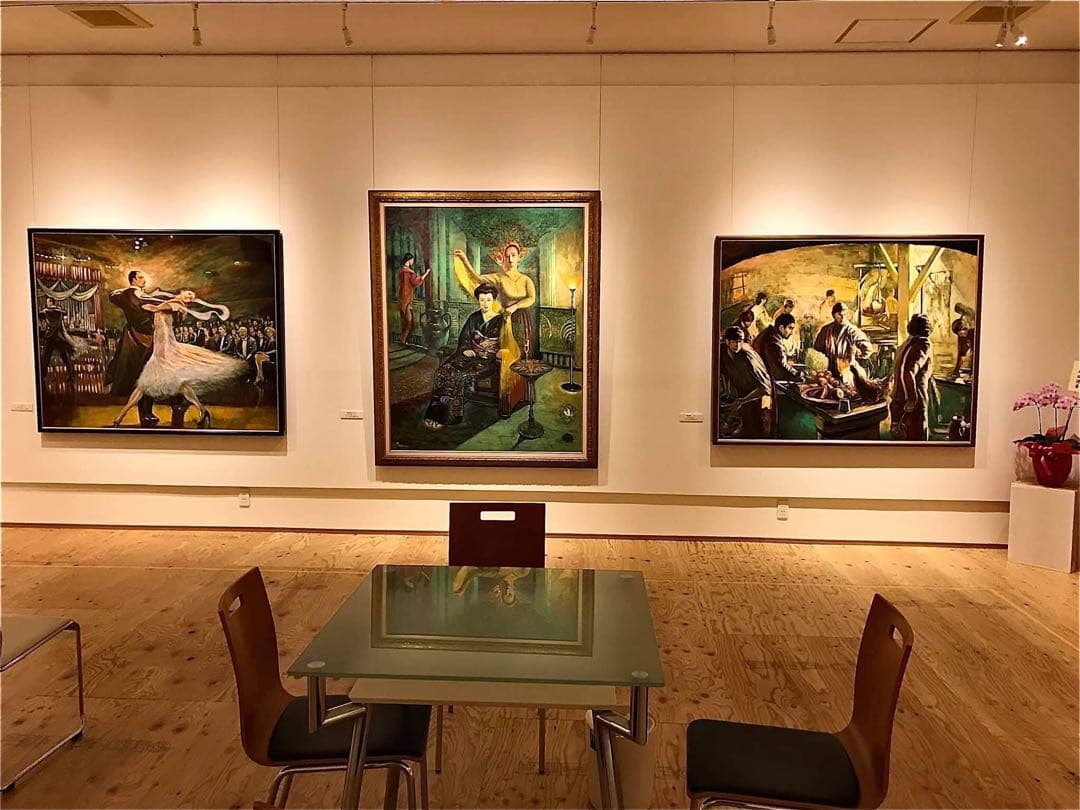 花と草木の油彩画 田村誠司「無題」 美術品・アンティーク・コレクション