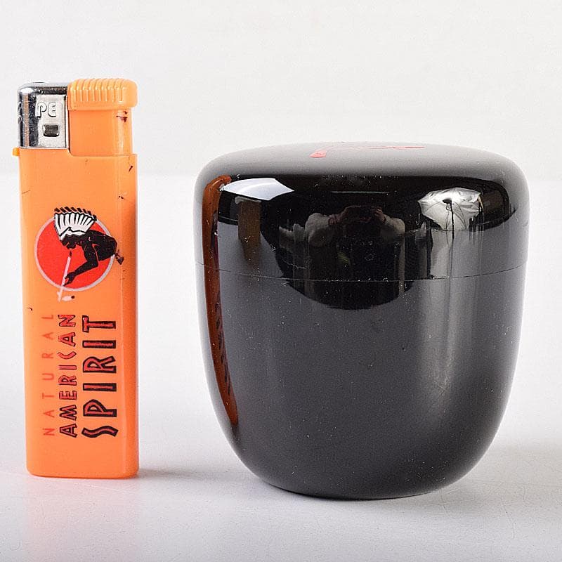 茶道具　黒漆　八幡宗豊造　黒中棗　書付　共箱　V　6911