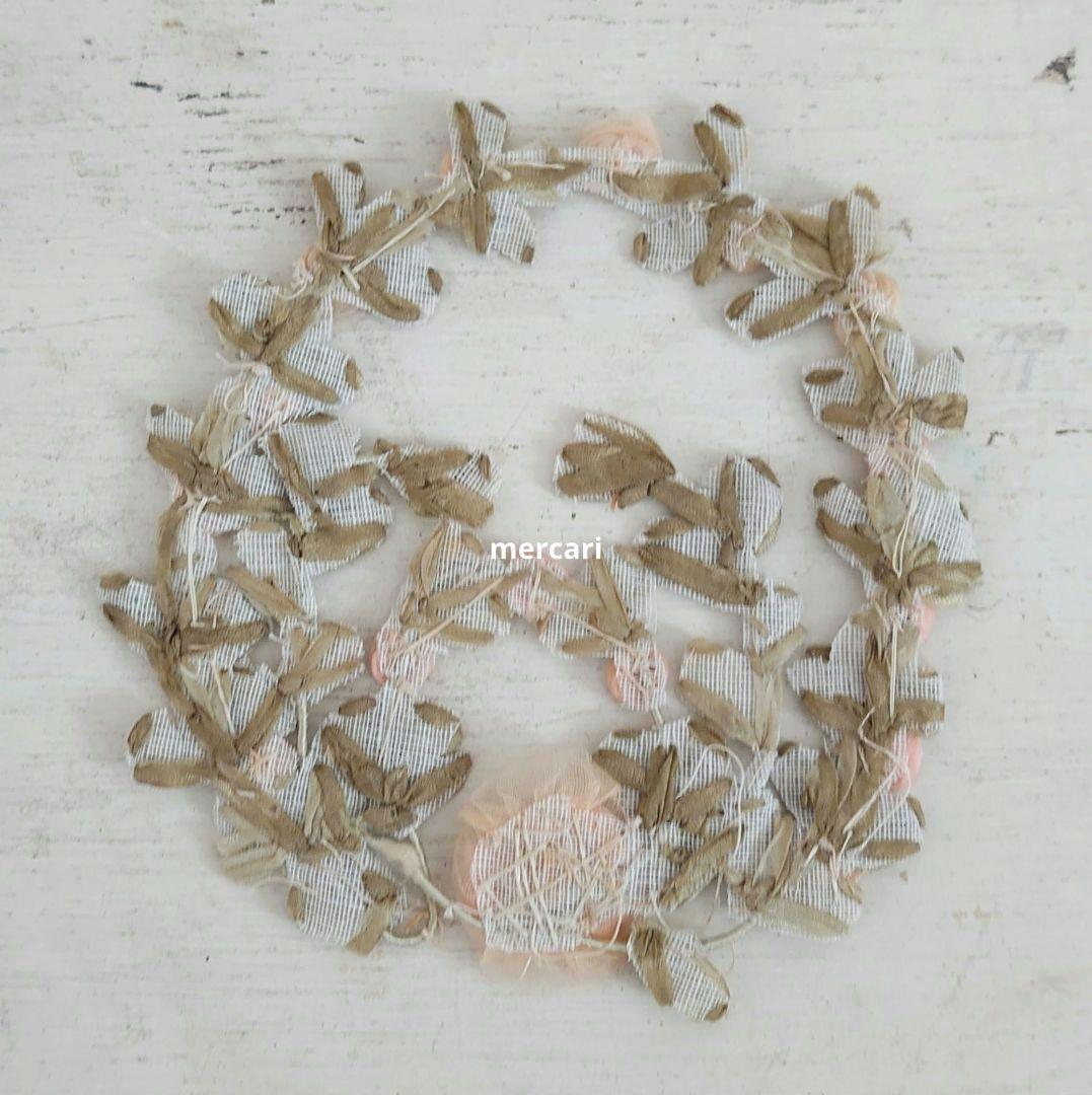 アンティーク シルク製 シルクシフォン 淡いピンクの薔薇 ロココ