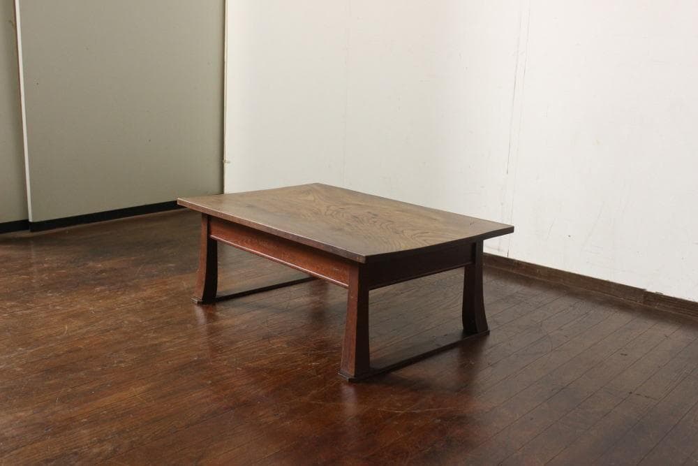 一枚板 古い欅材の木製座卓 花台文机店舗什器ちゃぶ台