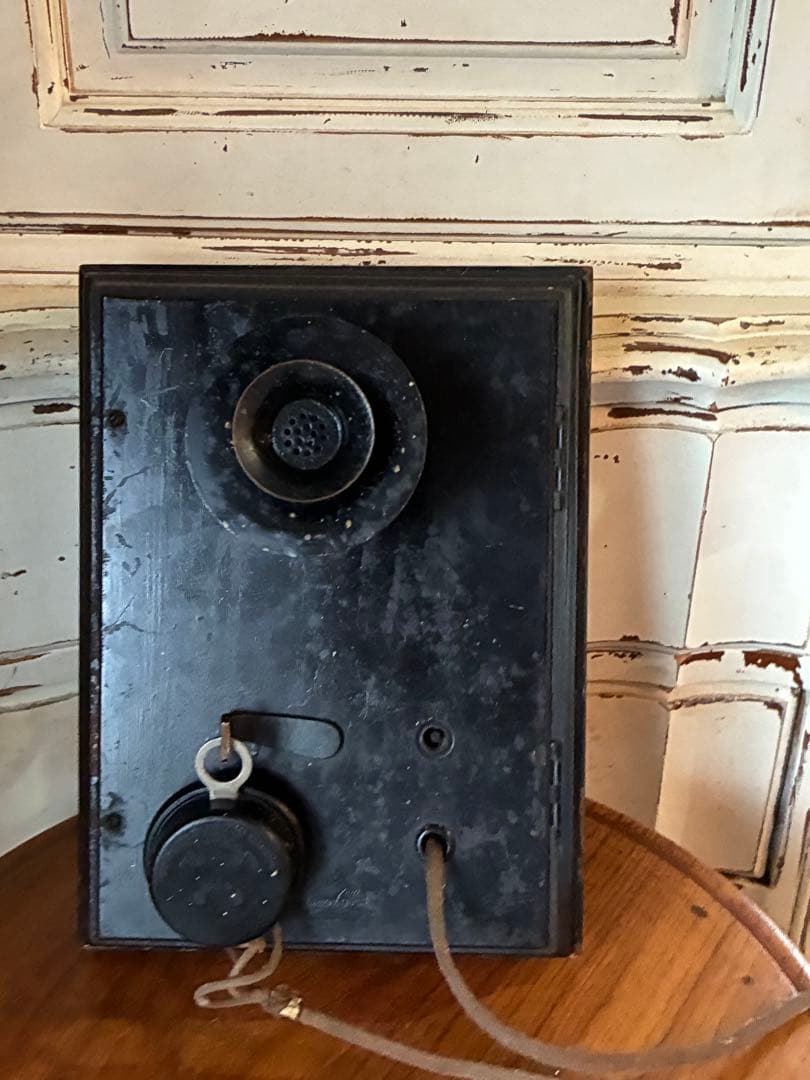 アンティーク 壁掛け式 電話機 室内電話 ベル 木製 呼び鈴 Bell アメリカ