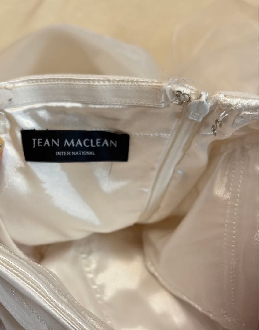 JEAN MACLEANビーズ装飾 ナイトドレス ホワイト ミニドレス 9号