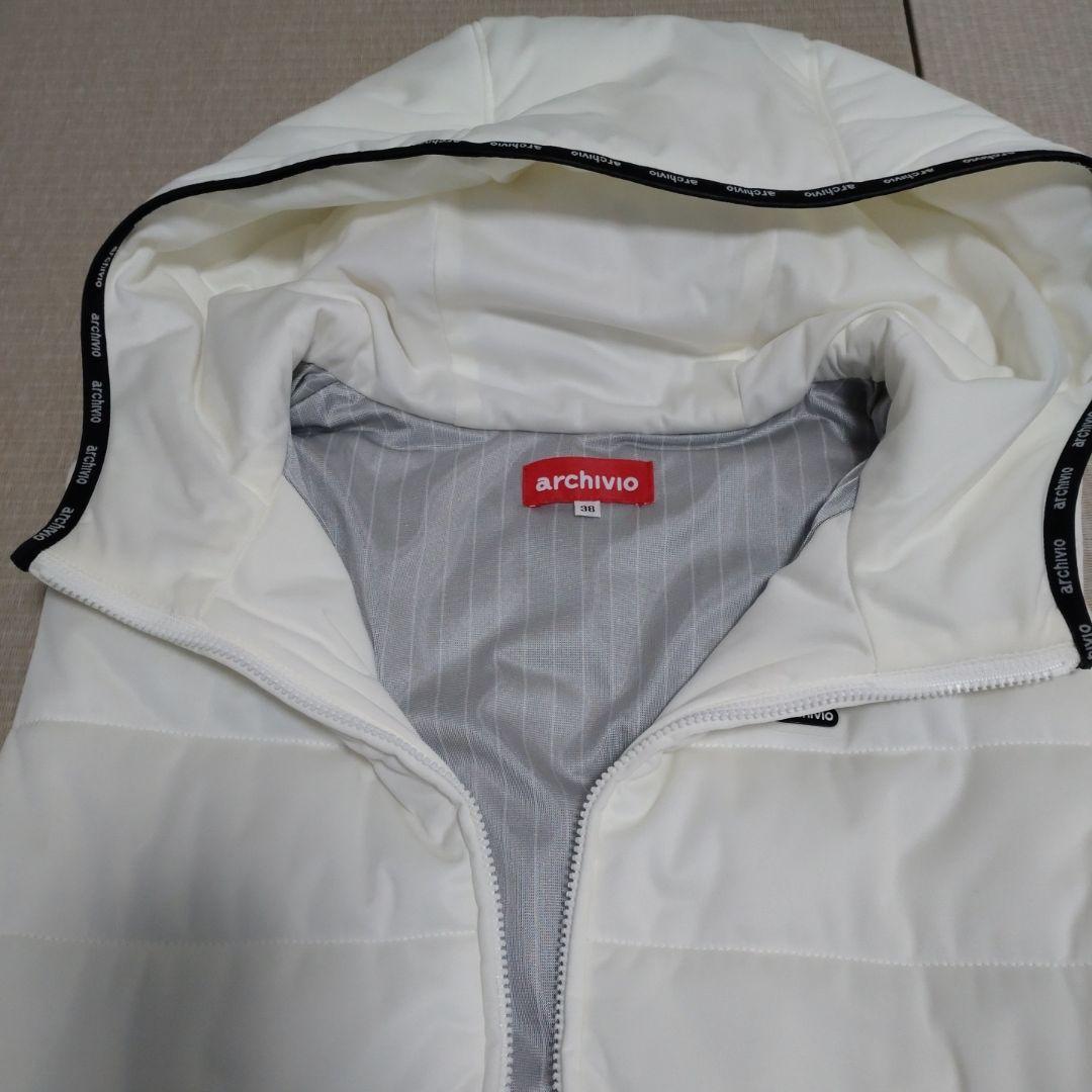 archivio フード付きダウンベスト 38 ホワイト