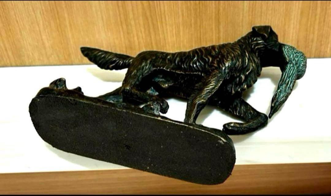 【平安時代蔵出し】ゴールデンリトリバー 犬 置物 骨董品 時代物K24 純金？