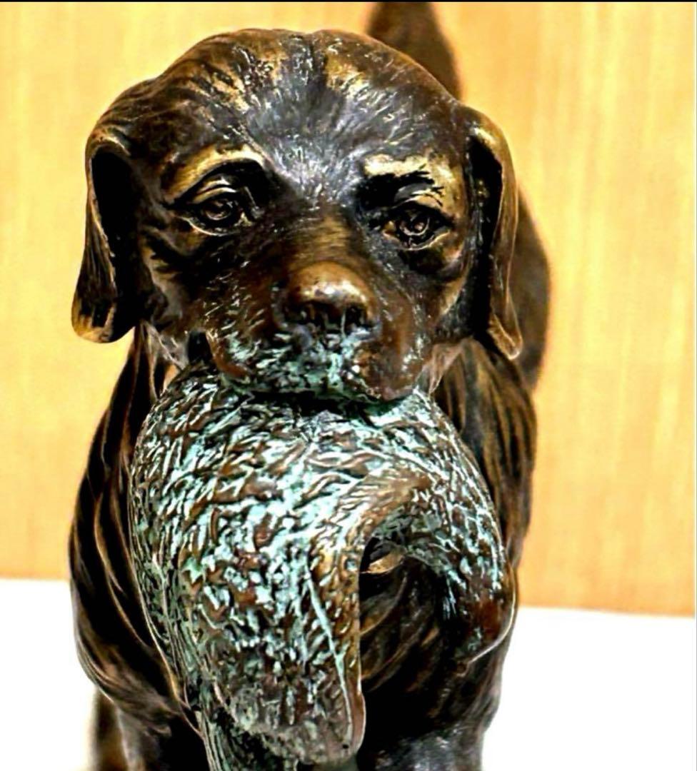 【平安時代蔵出し】ゴールデンリトリバー 犬 置物 骨董品 時代物K24 純金？
