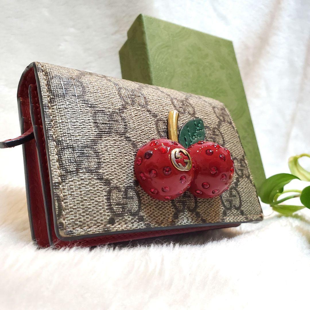 極美品 希少 GUCCI チェリー さくらんぼ GGスプリーム レザー - メルカリ