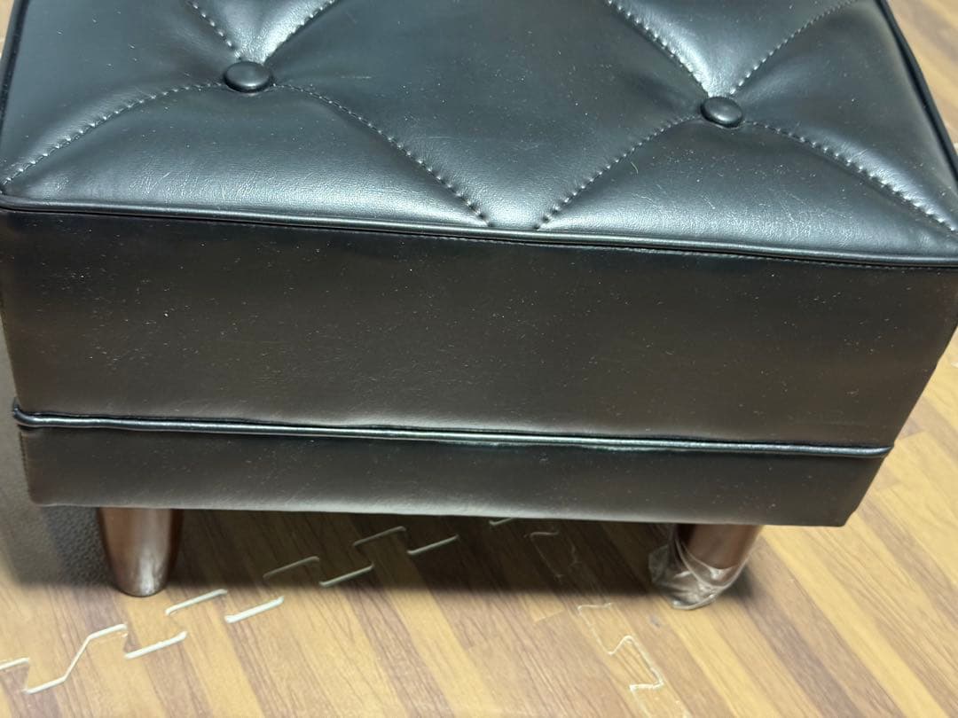 karimoku 合成皮革 オットマン 黒