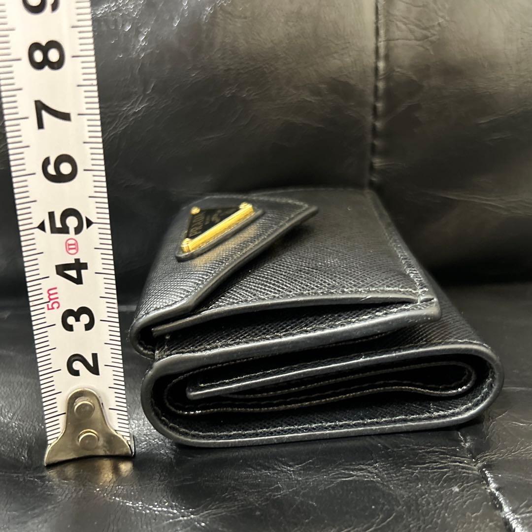 PRADA プラダ サフィアーノ ゴールド三角バッジ 財布 ブラック
