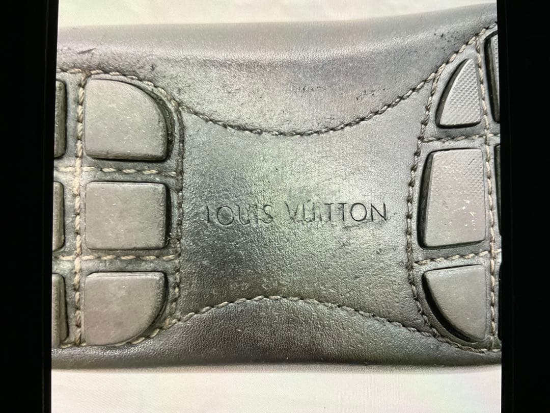 ルイヴィトン モンテカルロ ドライビングシューズ ロゴ シルバー金具 26.5