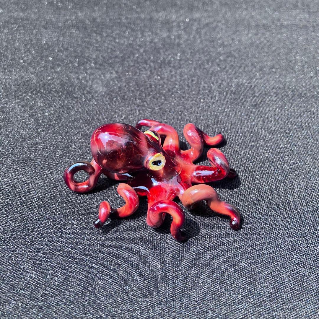 XODAS ペンダント タコ Octopus ボロシリケイトガラス Red