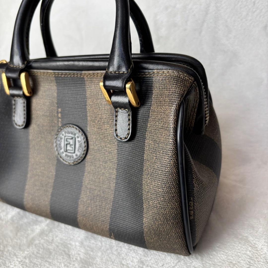 【美品】フェンディ ハンドバッグ マイクロ ミニボストン ペカン PVC レザー
