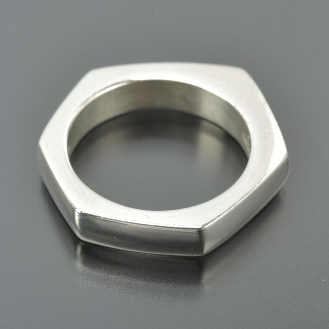 磨き済/美品 GUCCI リング 15号/17.6mm SV 925 ヘキサゴン