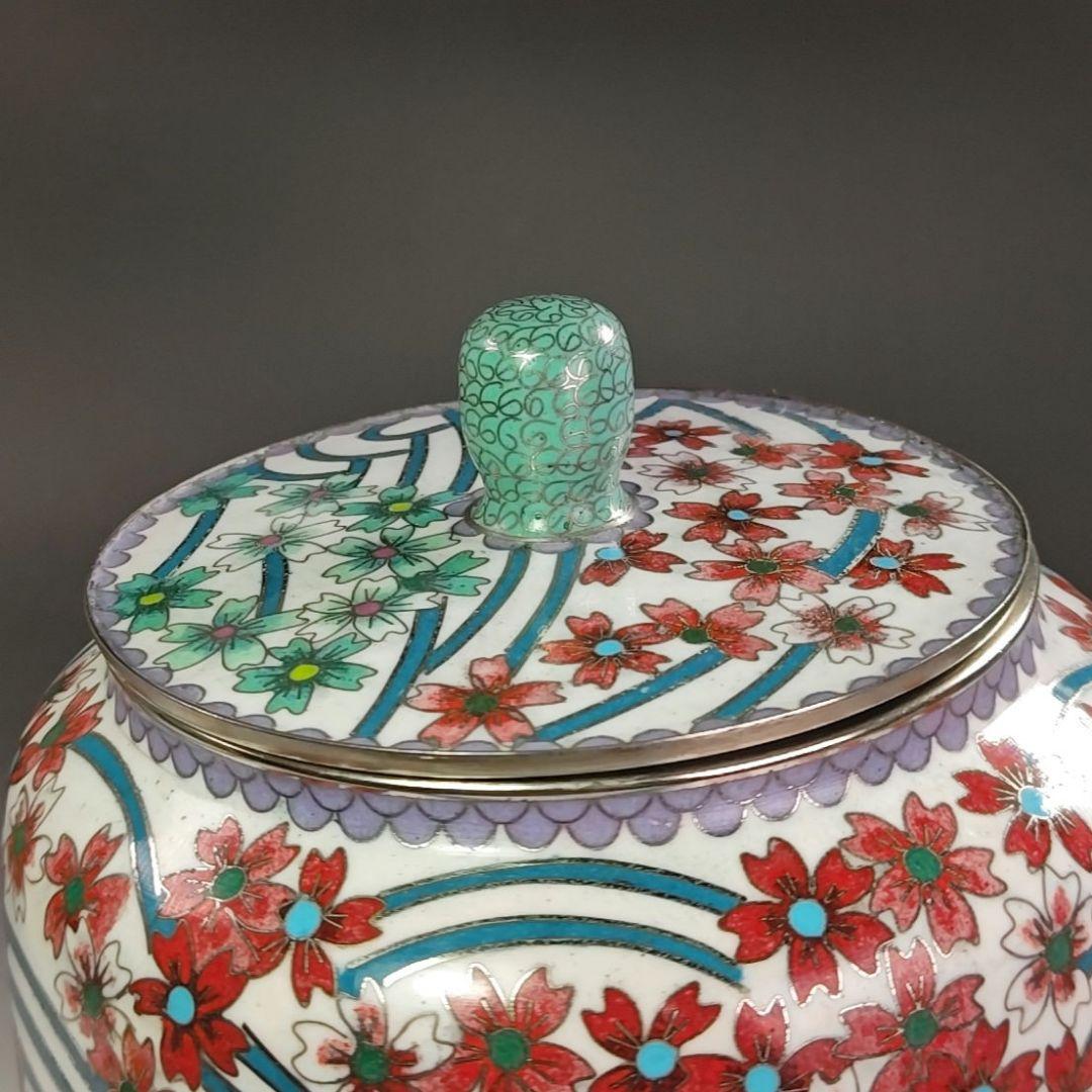 ウ249 水指『七宝 波桜尽くし紋 水指 木箱』茶道具