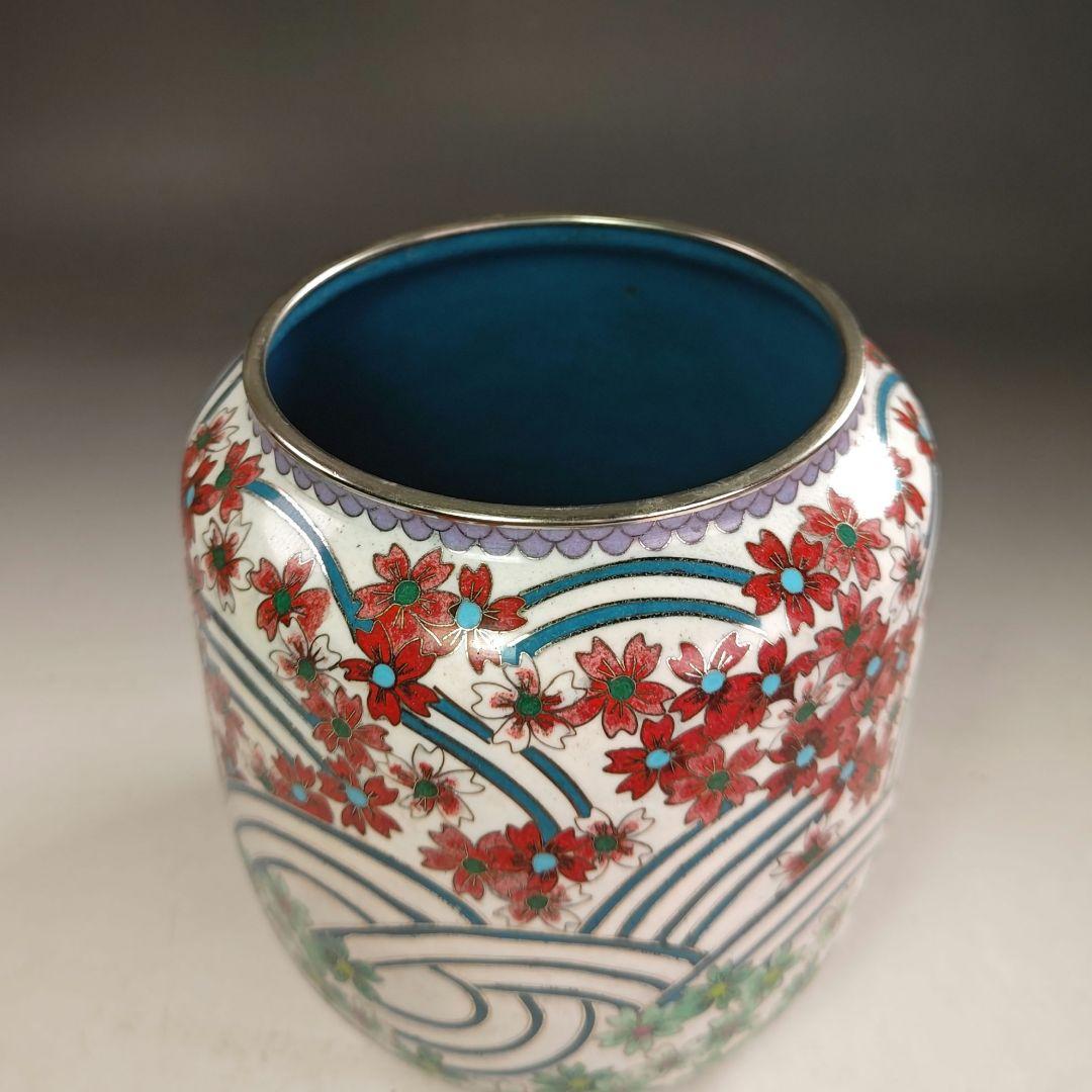 ウ249 水指『七宝 波桜尽くし紋 水指 木箱』茶道具