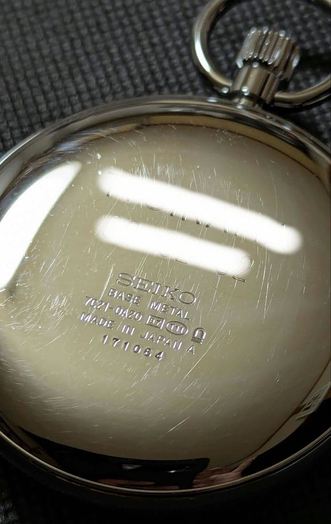 鉄道時計　SEIKO 懐中時計　 電池新品稼働良好　下げ紐付