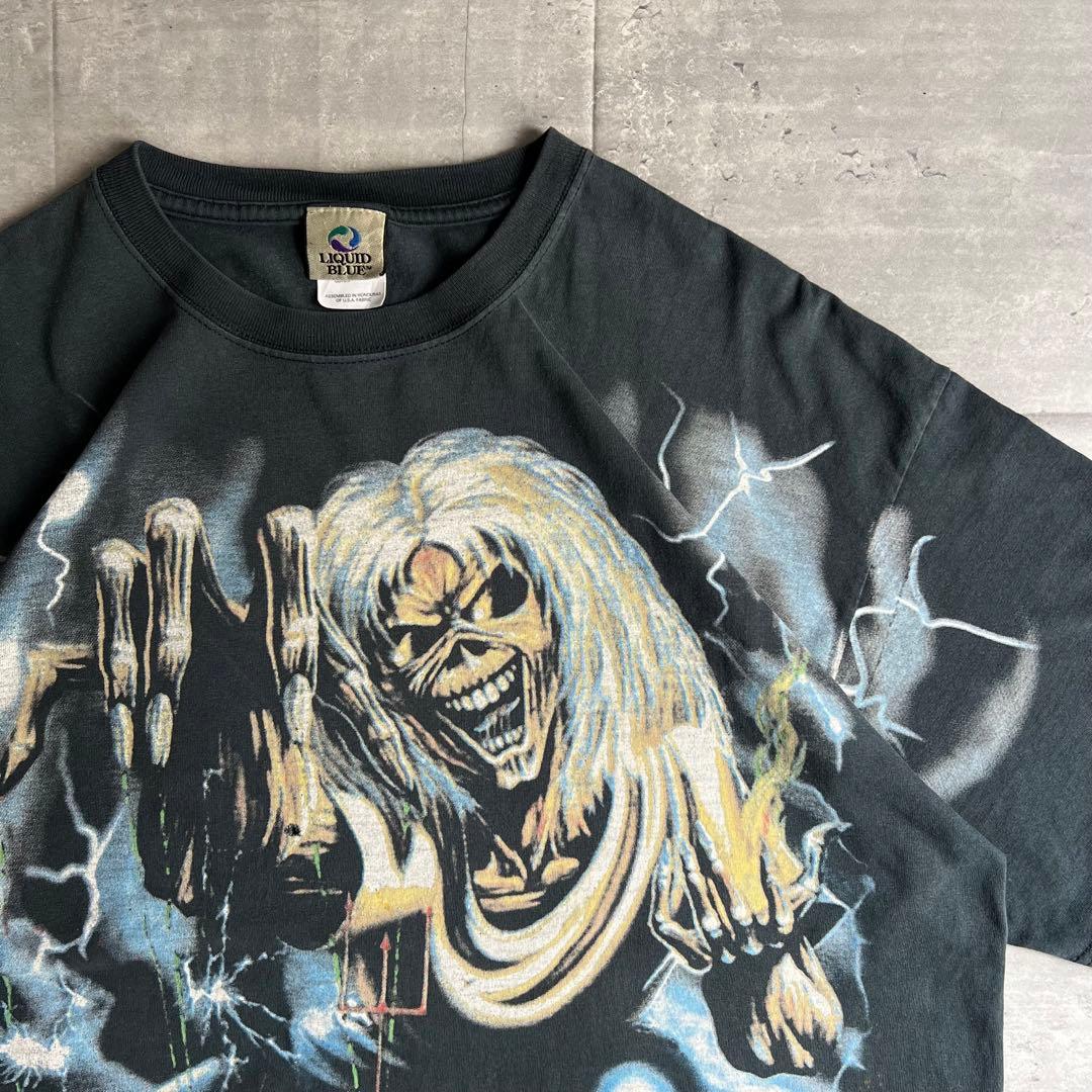 Iron Maiden アイアンメイデン 魔力の刻印 リキッドブルー製 Tee