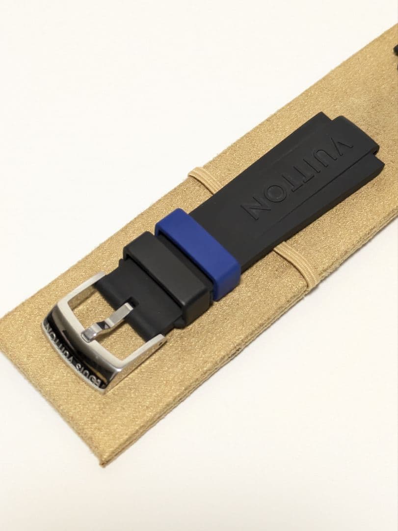 ルイヴィトン 腕時計 ラバーベルト ブラック ブルー R15509 替えベルト