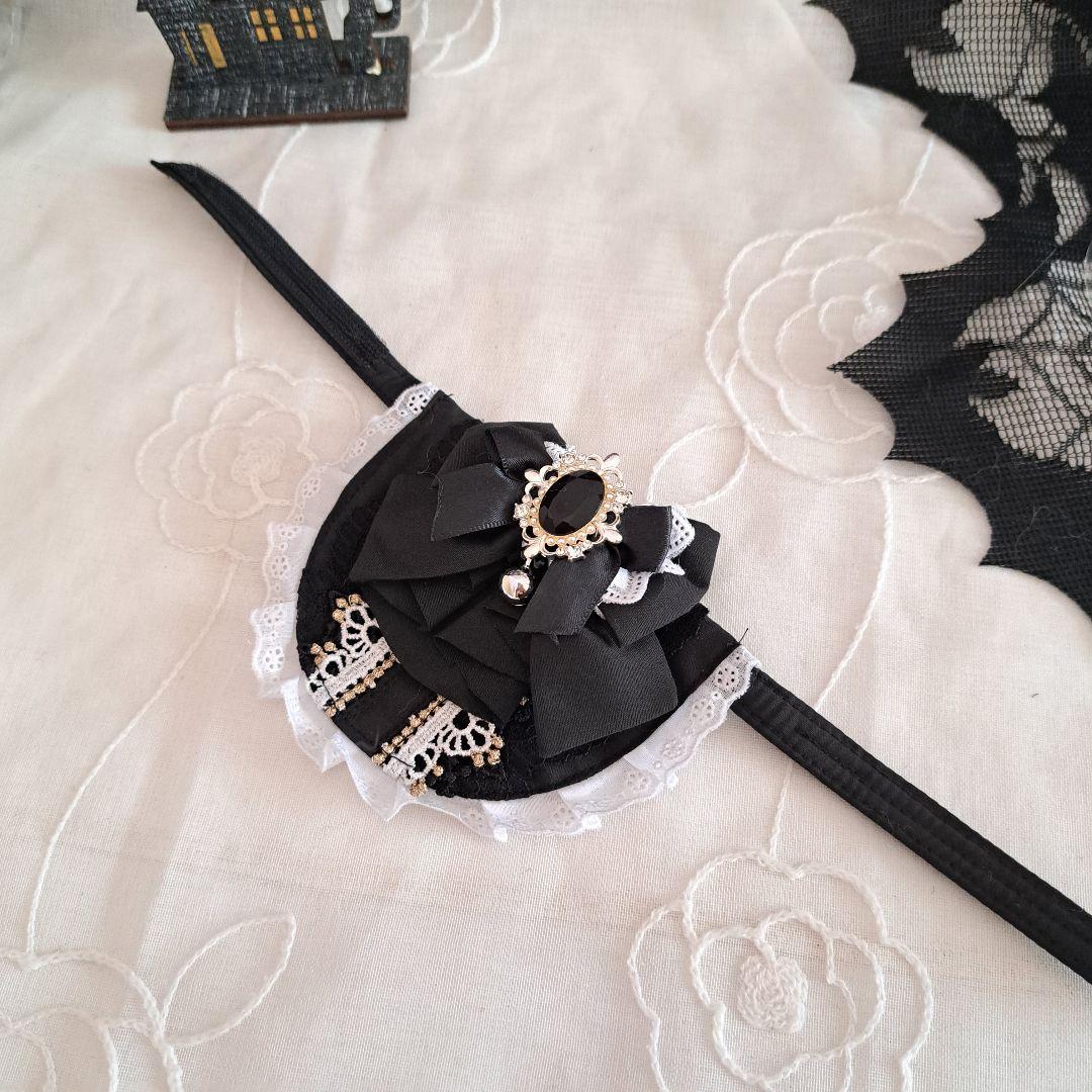 ハロウィンスタイ、ゴスロリ風(ブラック)わんちゃん猫ちゃん用