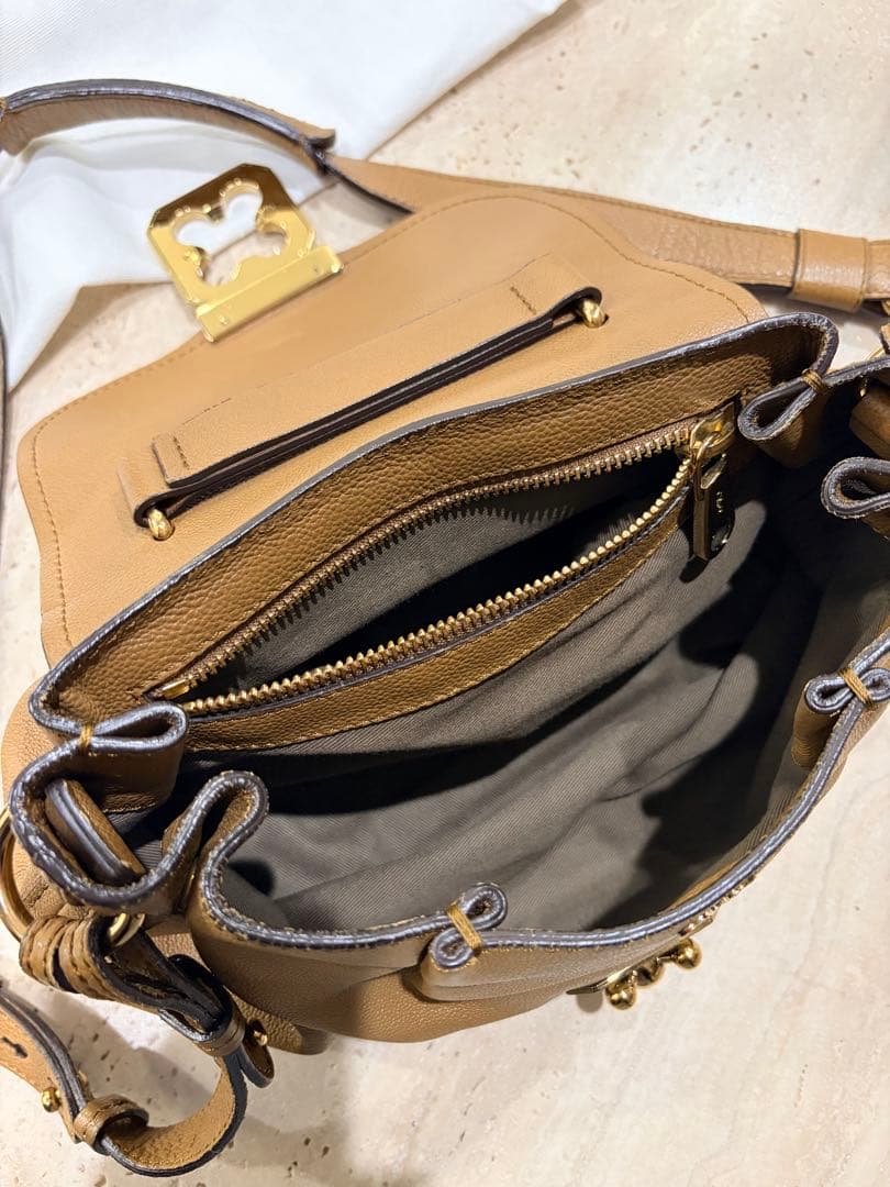 Chloé ブラウンレザー ショルダーバッグ 保存袋付き