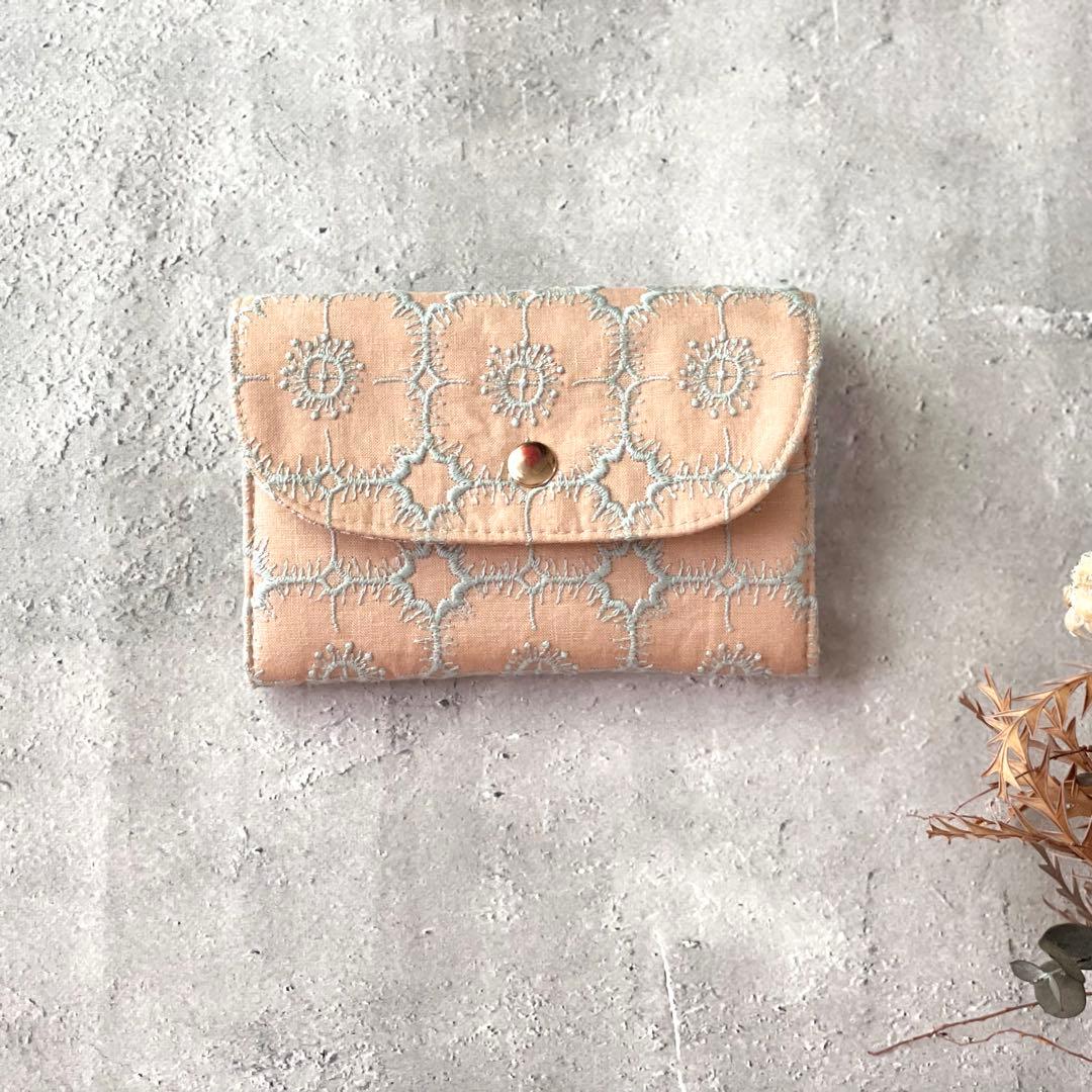 ⚮̈ミナペルホネン　anemone beige コンパクトウォレット　ミニ財布