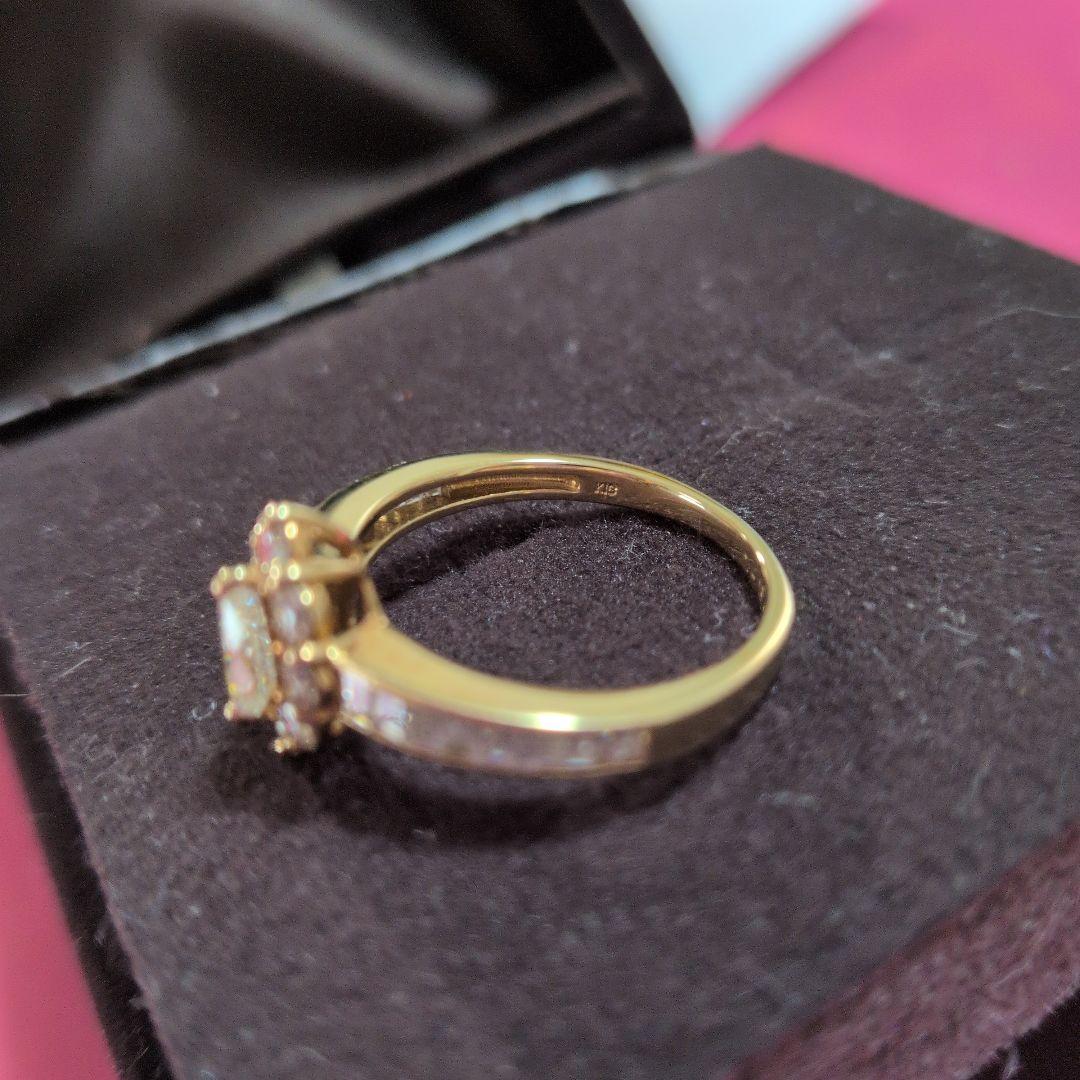 K18イエローダイヤモンド 花形リング