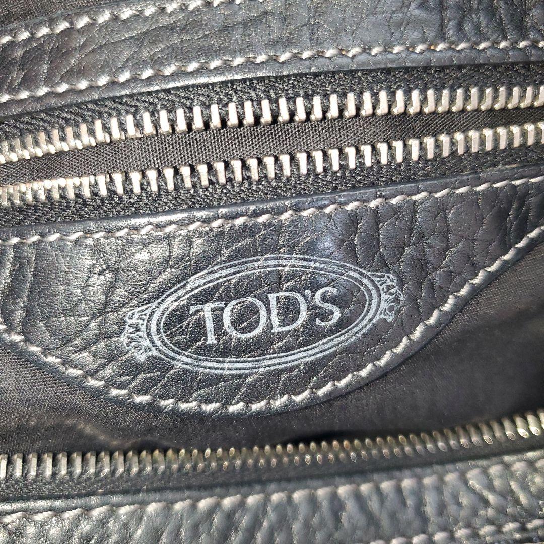 ⭐べるふぉん⭐TOD'S ハーフムーン ショルダーバッグ シボ革 ブラック