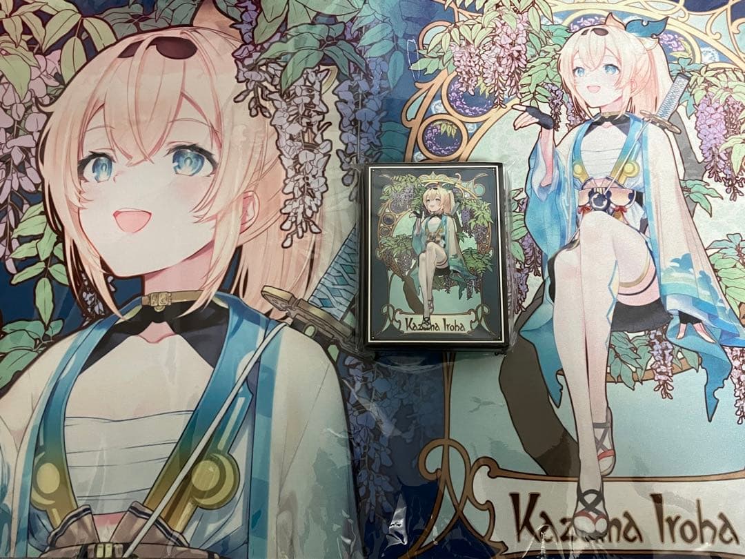 混沌の女神様　ホロライブ　スリーブ　プレイマット　ミュシャ風　風真いろは 混沌の女神様 ホロライブ スリーブ プレイマット ミュシャ風 風真いろは