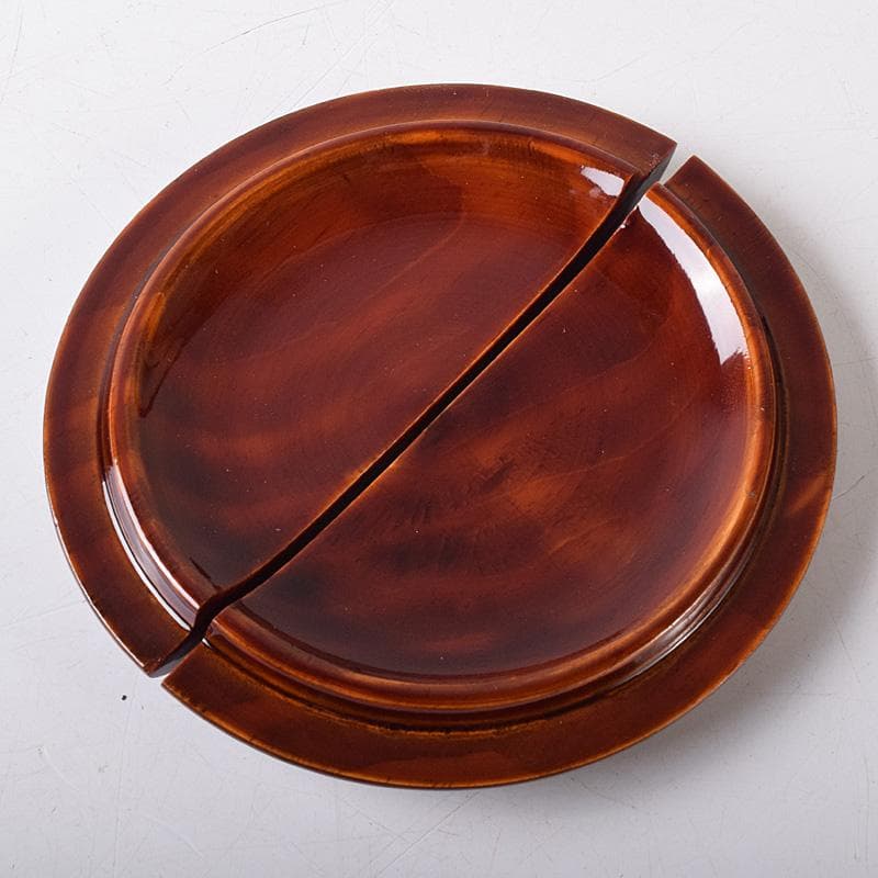 茶道具　栄春造　溜塗　老松蒔絵　茶器　龍村美術織物謹製仕覆付　共箱　V　7529