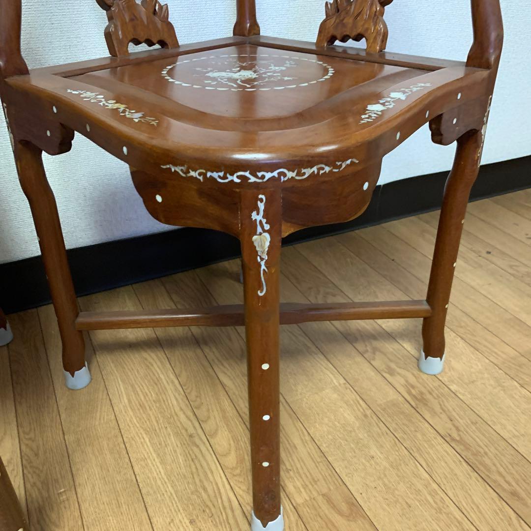 木製 西洋風 椅子 螺鈿細工1脚