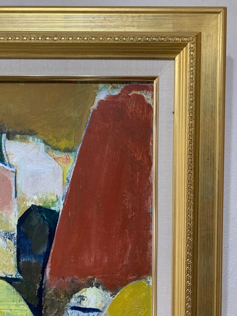 絵画　油彩肉筆画　真作　天野『ムフタールの朝市』1966年作　F6