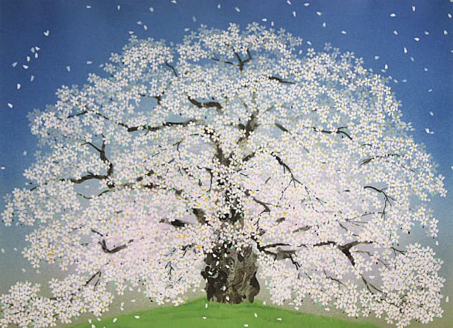 中島千波 【醍醐櫻】 2001年 シルクスクリーン