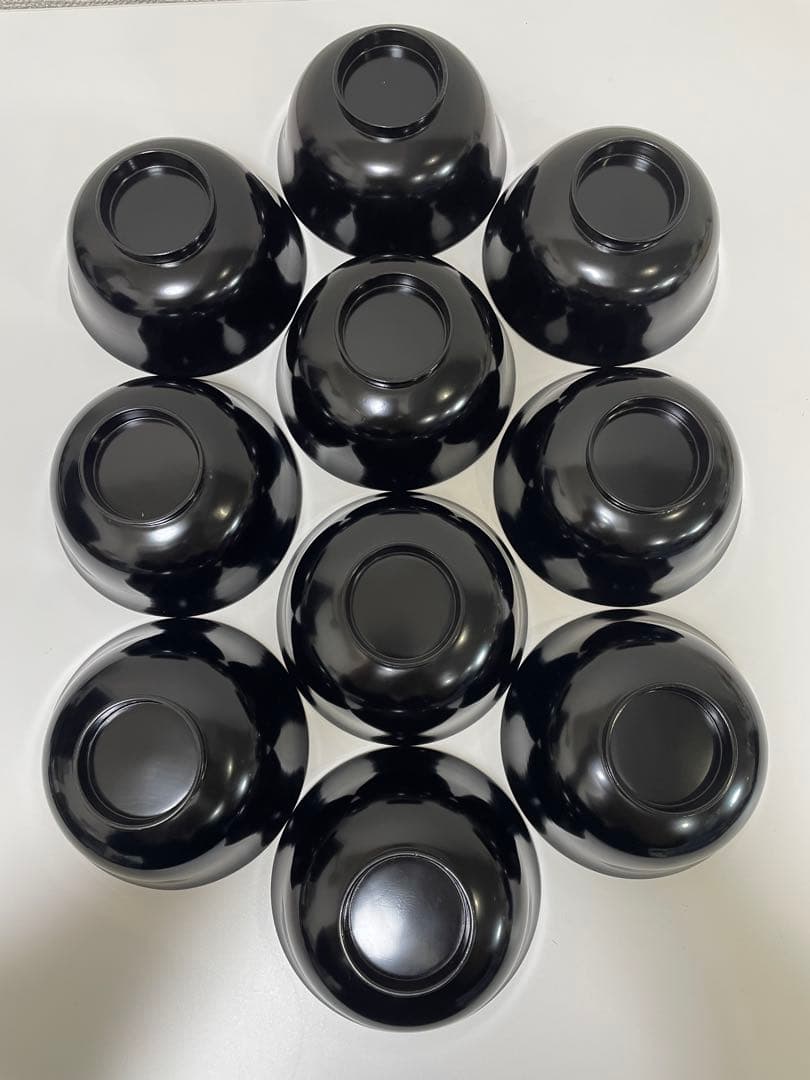 漆器 輪島塗 金蒔絵 扇柄 黒 内黒 吸物 割烹 蓋付き10客個