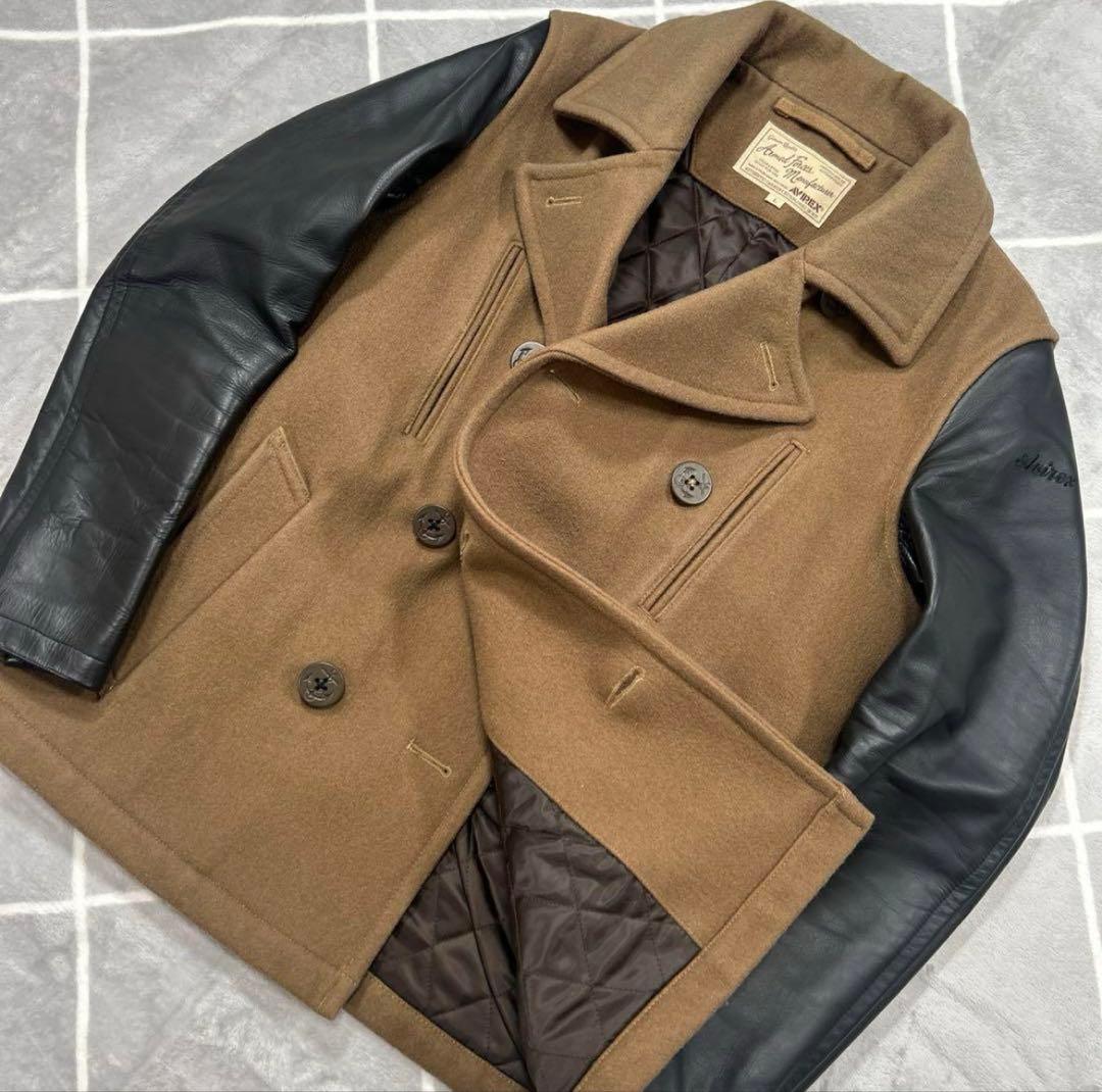 ☆極美品☆】ウルトラレア AVIREX レザーコートMカーキ 紳士の極上品