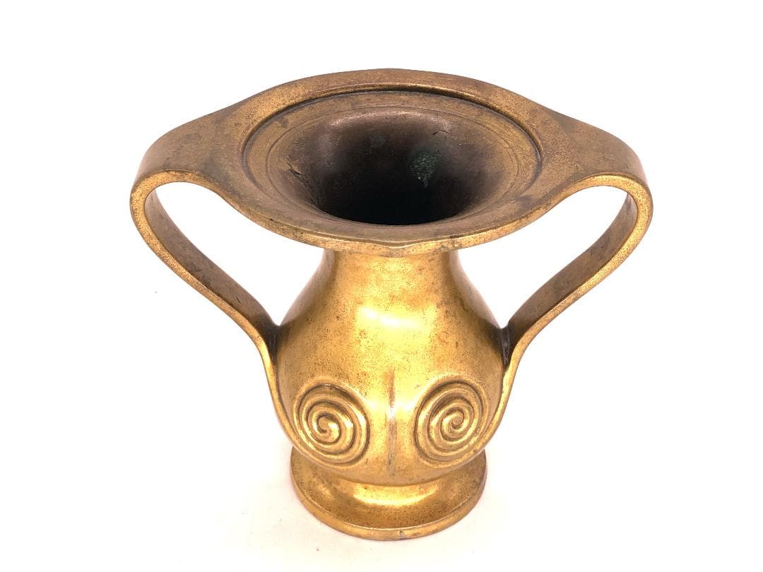 江戸期金銅製双耳花器 】 渡来古代様式 寺院仏具