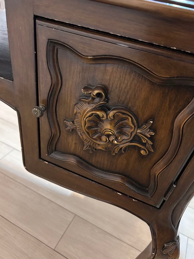 アンティーク ネイルデスク パソコンデスク 学習机 猫脚 ロココ調