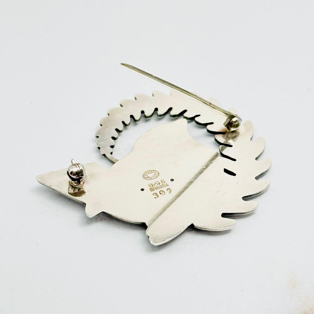 美品 GEORG JENSEN 309 シルバーブローチ バード 鳥 リーフ 葉 - メルカリ