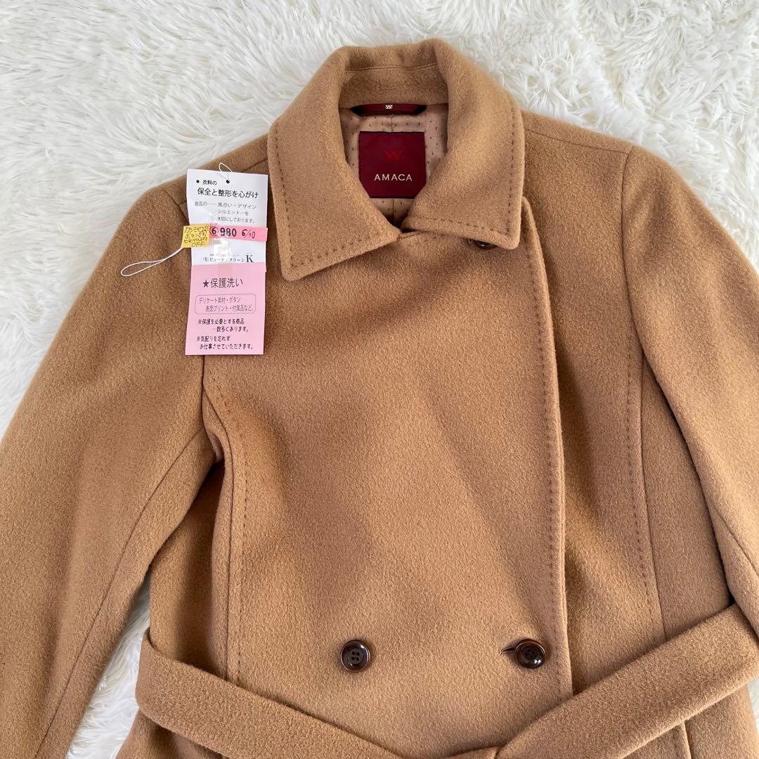 美品 AMACA コート カシミヤ混 キャメル チェスターコート 36 - メルカリ