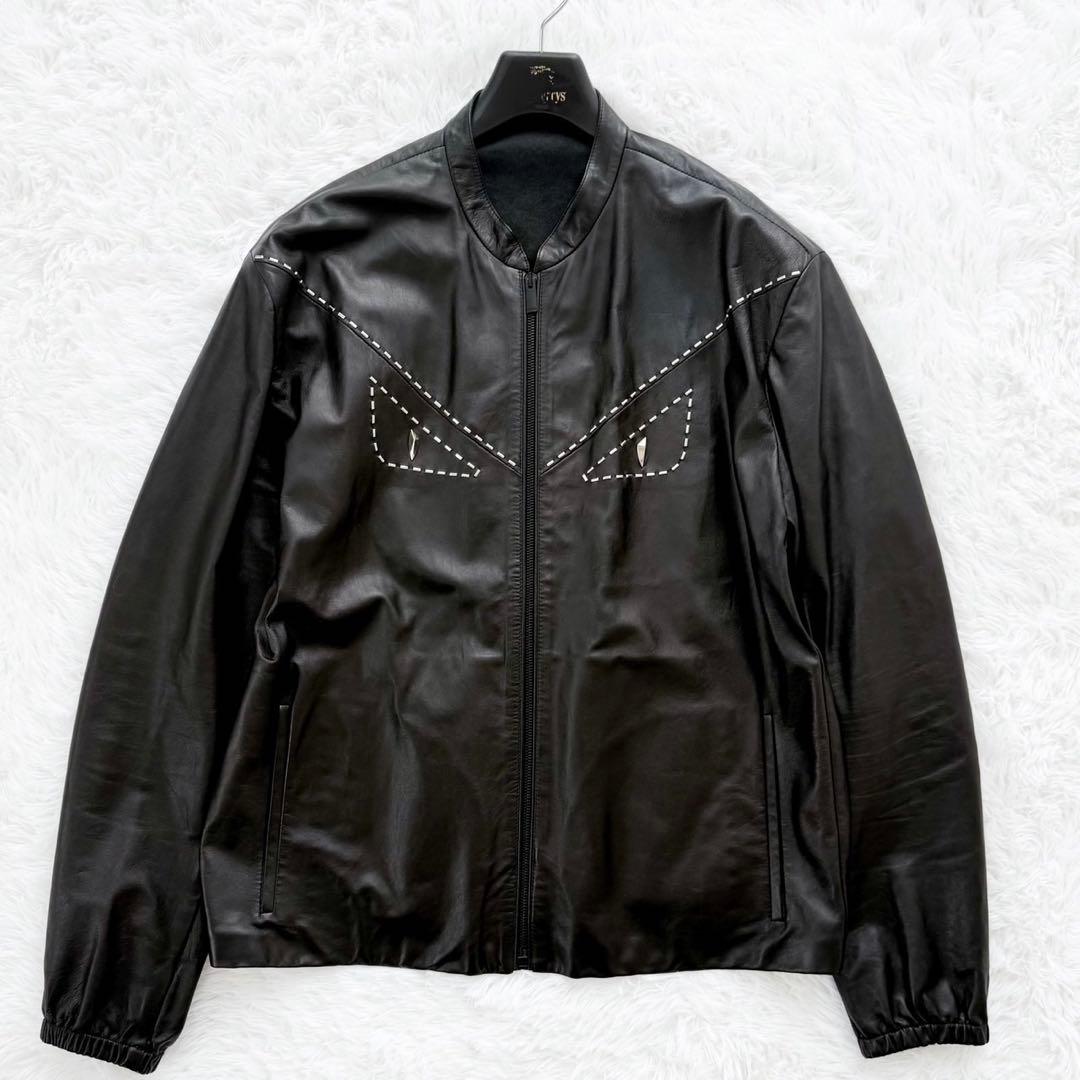 希少 FENDI バッグバグズ レザージャケット ライダース モンスター 52