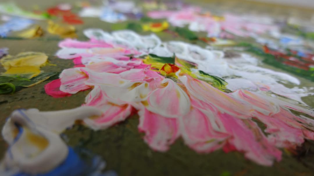 希少 油絵 創美会創立者 白尾健一  真作 「無題」フラワーアレンジメント