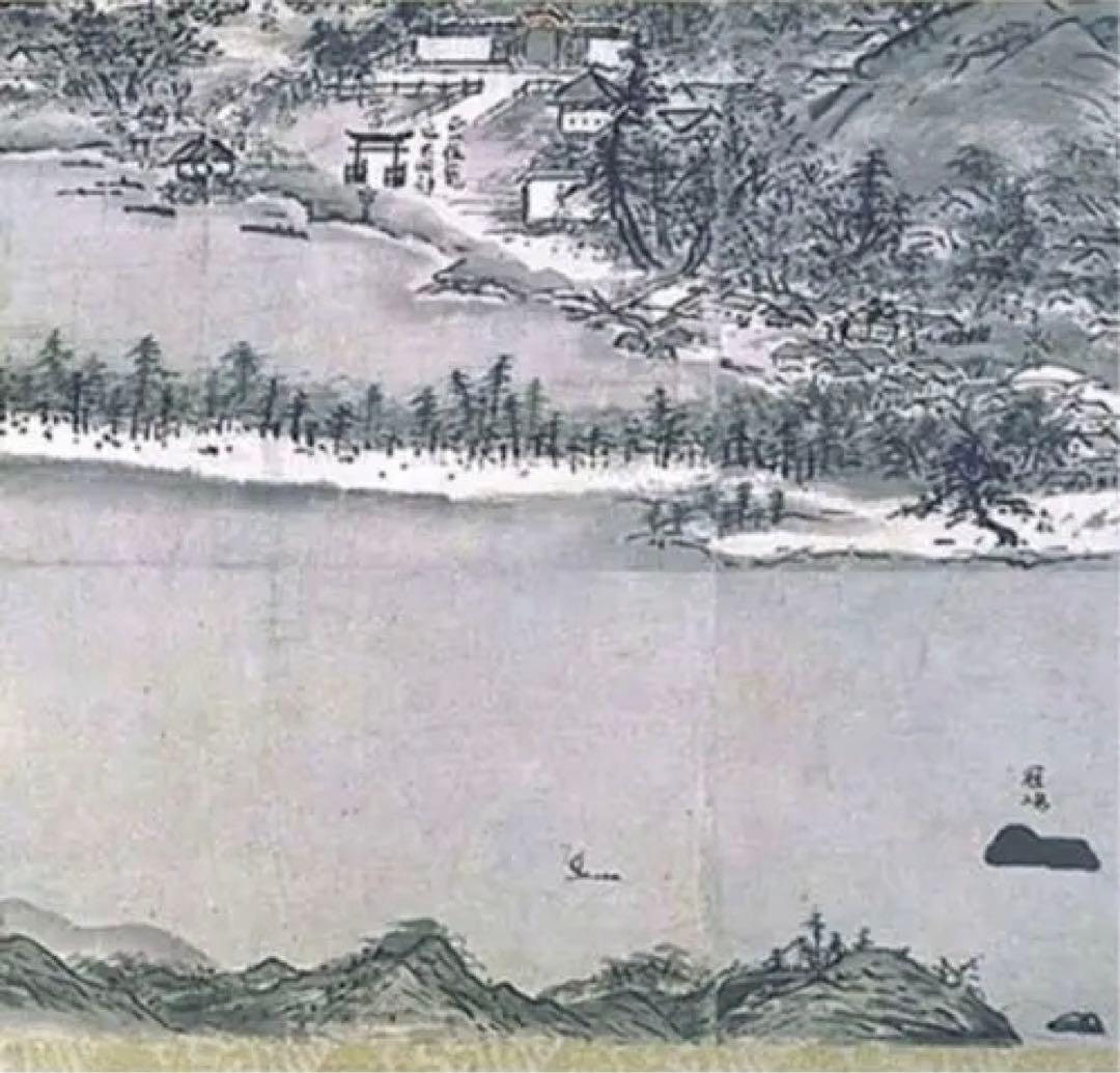 新品希少特注雪舟水墨画 国宝『天橋立図』元伊勢神社布地特注非売品元