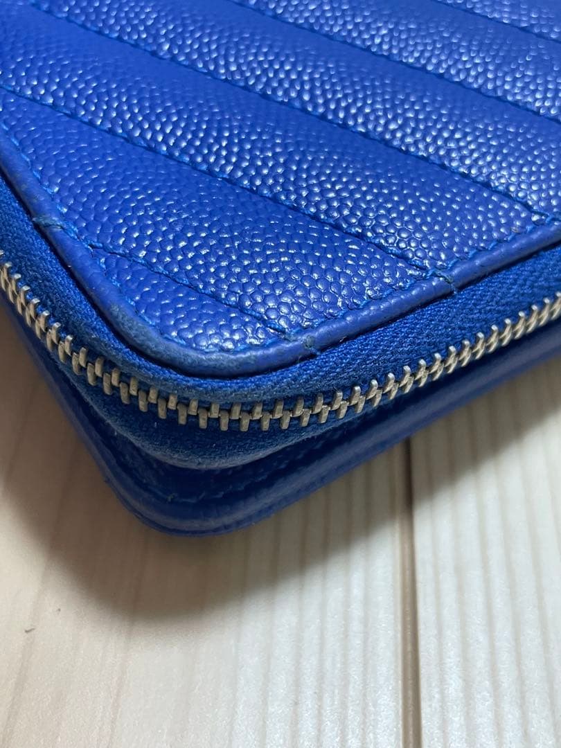 SAINT LAURENT ブルー 二つ折り財布