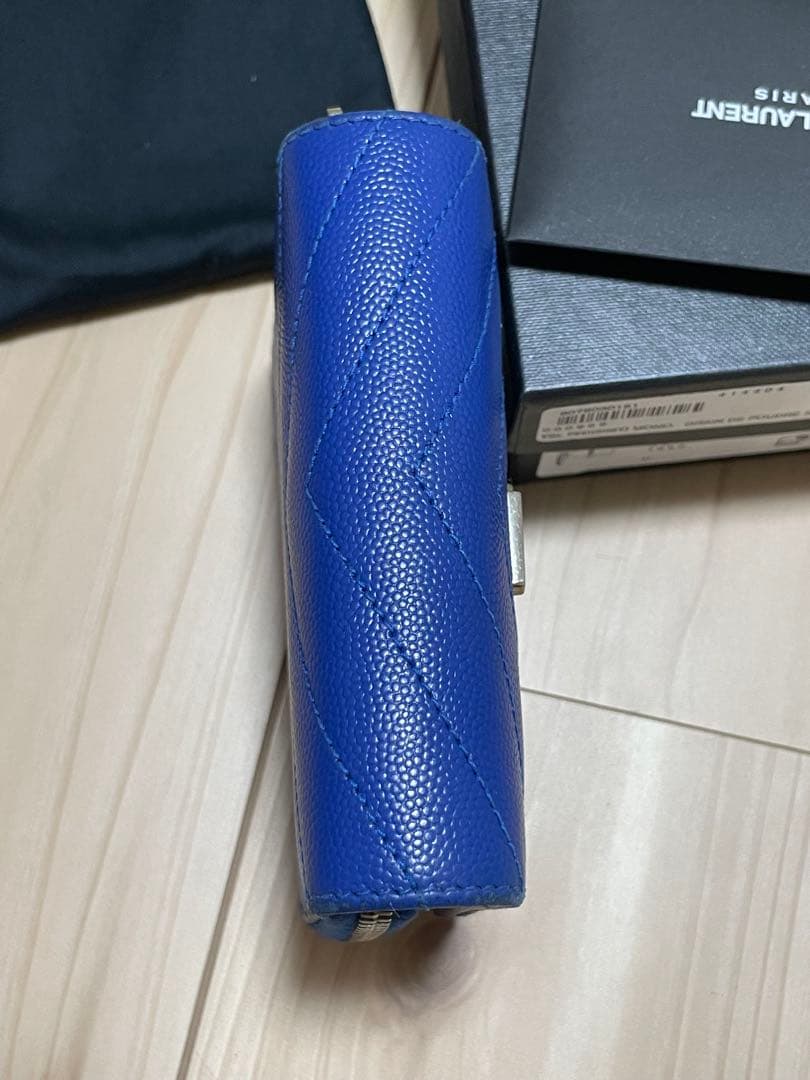 SAINT LAURENT ブルー 二つ折り財布