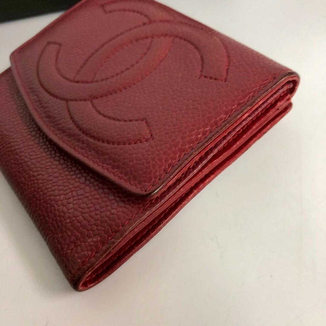 CHANEL シャネル ココマーク 財布 レッド レディース ブランド