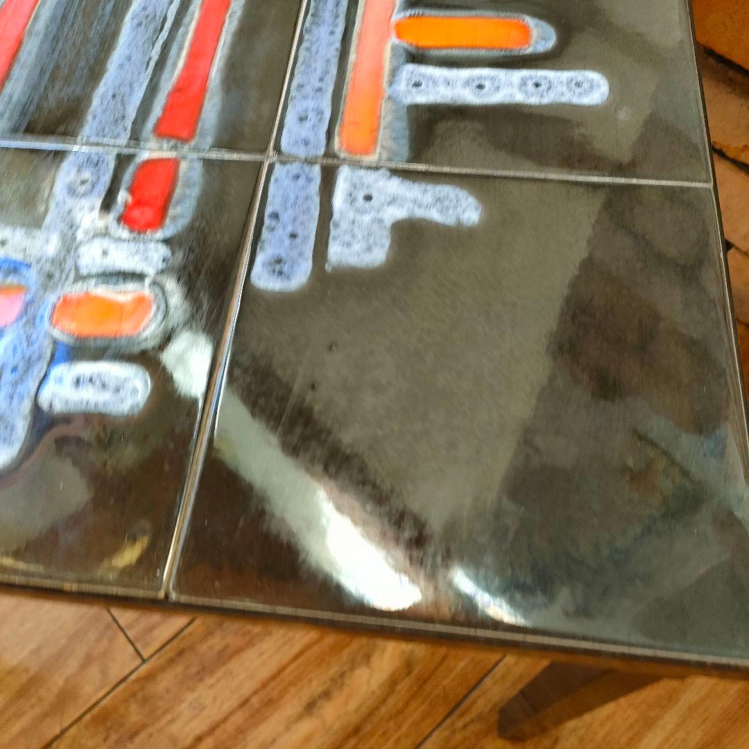 1960年代 ベルギー コーヒーテーブル 北欧モダン タイルトップ