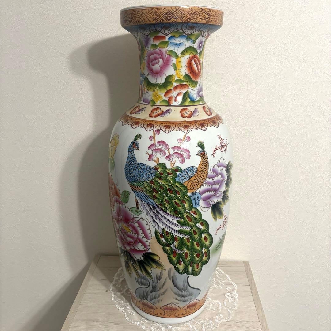 花瓶 景徳鎮製 中国美術 中国景徳鎮/古美術/花瓶/壺/陶器/中国/陶磁器